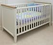 Image of White Painted Baby Cot Bed Teddington Nursery Furniture Cot and Junior Bed 140 x 70cms