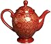 Signature Tea Time 32-ounce Tea Pot, Burgundy/Gold