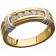 Two Tone Double Strip Men's Diamond Wedding Band