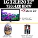 Brand New LG 32LH20 32-Inch 720p LCD HDTV With Essential LG Kit Includes 2 Pack Of HDMI Cables + LCD Screen Cleaner