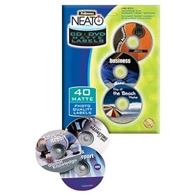 Premium High-Gloss White CD Labels, 40 pack