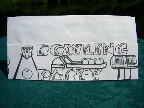 20 BOWLING PARTY PAPER COLORING HATS Birthday Favors Crafts COLOR STICKER DECORATE!