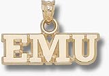 Eastern Michigan Eagles EMU 1/4 Charm - 14KT Gold Jewelry