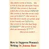 How to Suppress Women's Writing