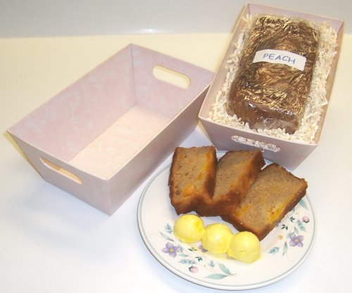 Scott's Cakes Peach Bread in a Pink Victorian Tray by Scott's Cakes