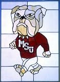 Mississippi State Bulldogs Stained Glass Window Hanging