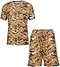 Angel Cola Men's Cotton Camouflage T Shirt and Short Lounge Set