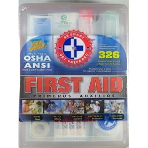 First Aid Kit With Hard Case- 326 pcs- First Aid Complete Care Kit - Exceeds OSHA & ANSI Guidelines - Ideal for the Workplace - Disaster Preparedness (Colors May Vary)
