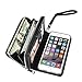 iPhone 6S Wallet Case, Egrace Magnetic Detachable Removable Wallet Zipper PU Leather Case with Strap and Credit Card Slot for iPhone 6/6S