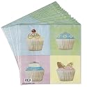 Set of Twenty 'Tea & Cakes' Printed Paper Napkins