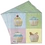 Set of Twenty 'Tea & Cakes' Printed Paper Napkins