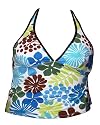 La Blanca Blue Tankini Swim Top with Colorful Pattern (12)