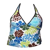 La Blanca Blue Tankini Swim Top with Colorful Pattern (12)