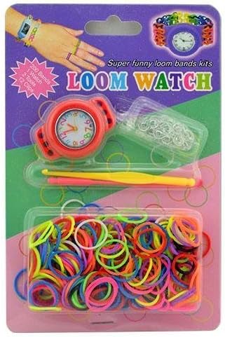 Cool Kids Top Baby Toys Rainbow Loom Bracelet Watches Super Funny Bands Kits Colorful Rainbow Loom 200 Bands and 12 S-clips 2 Tools Educational Learning Toys for Both Children and Adult
