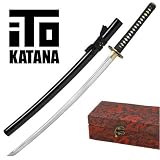 Samurai Sword Black Tidal Dragon Full Tang ITO Katana Gift Box Model 220