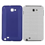 Premium Blue TPU Gel Case Cover+Skque White Hard Meshy Case for Samsung Galaxy Note i9220 N7000: samsung galaxy note gt-n7000 white