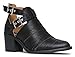 Western Slip On Cowboy Distressed Bootie - Women's Strappy Ankle Pull Wood Heel Boot