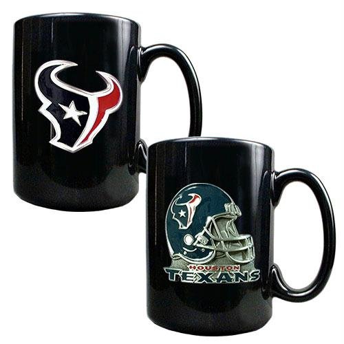 NFL Houston Texans Two Piece Coffee Mug Set- Primary & Helmet Logo