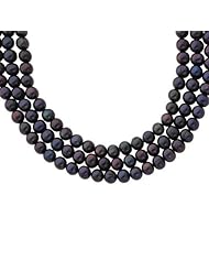 Black Freshwater Three Strand Cultured Pearl Necklace