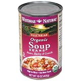Westbrae Natural Vegetarian Organic Soup Beans, 15 Ounce Cans (Pack of 12)