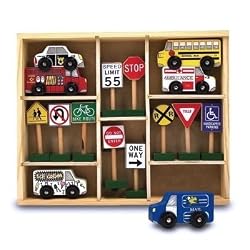 Melissa & Doug Wooden Vehicles & Traffic Signs