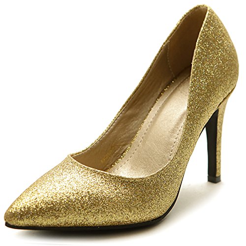 Ollio Women's Glitter Shoe High Heel Multi Color Pump