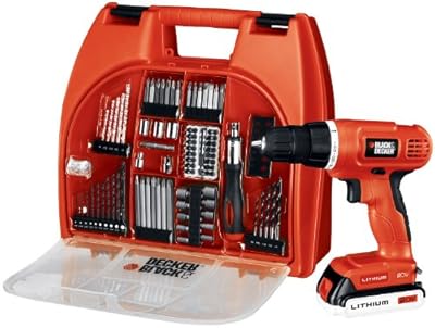 Black & Decker BDC120VA100 20-Volt MAX Lithium-Ion Drill Kit with 100 Accessories