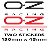 OZ RACING ALLOY WHEELS Sticker, Decal BLACK 15cm x 4.4 cm