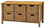 Mission style Storage Chest With 6 Wicker Baskets