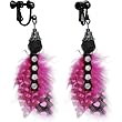 Handcrafted Seductive Pink Polka Dot Clip On Earrings MADE WITH SWAROVSKI ELEMENTS