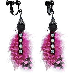 Handcrafted Seductive Pink Polka Dot Clip On Earrings