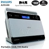 Philips AJ5100 Digital DAB & FM Portable Radio - Superb Quality Music via DAB (Digital Audio Broadcasting) - Sleeptimer - Mains or Battery Powered