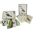 Cavallini Glitter Birds Cards in Box with envelopes and 36 die cut tags