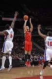 Toronto Raptors v Detroit Pistons: Linas Kleiza, Ben Wallace and Greg Monroe Photographic Poster Print by Allen Einstein, 8x12
