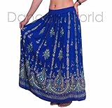 Royal Blue Ladies Indian Boho Hippie Gypsy Sequin Summer Sundress Maxi Skirt UK 8-14 FREE UK PP