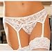Lace Garter Belt with G-String Set - One Size or Plus Size - Black or White