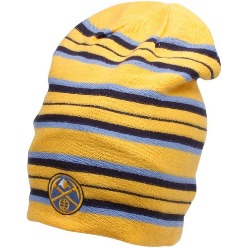 adidas Denver Nuggets Long Reversible Knit Beanie - Gold-Powder Blue