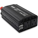 SNAN 300W Power Inverter DC 12V to AC 110V Car Inverter with Dual AC Outlet and 4.8A max Dual USB Charging Port