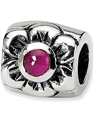 Reflection Beads Silver Garnet Two Stone Bead Number 4