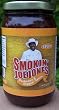 Spicy BBQ Sauce by Smokin' Joe Jones 18-oz. net wt. glass jar. Smokin' Joe added a little cayenne and black pepper to the original mild barbecue sauce. Add to ground beef for a tangy hamburger or meatloaf. No MSG, 0 cholesterol, 0 fats, no preservatives.