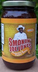 Spicy BBQ Sauce By Smokin' Joe Jones 18-oz. Net Wt. Glass Twin Pack Jar. Smokin' Joe Added a Little Cayenne and Black Pepper to the Original Mild Barbecue Sauce. Add to Ground Beef for a Tangy Hamburger or Meatloaf. No Msg, 0 Cholesterol, 0 Fats, No Preservatives.