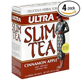 Click here to buy Ultra Slim Tea, Cinnamon Apple, Tea Bags, 24-Count Box (Pack of 4) by Slim Tea.