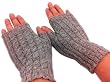 Handmade Artisan Featherweight Pure Alpaca Natural Fiber Gloves - English Gray (100% Knitted By Hand)