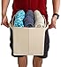 Stylish Label Holder & Two Handle Design Foldable Fabric Storage Cube Closet Organizer by Safari Foldables, 6 Pack Storage Bins, Cream Beige Color - Organizing Baskets For Books Clothes & Toys