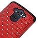 Droid Turbo Case, SGM (TM) Hybrid Gel Rhinestone Bling Armor Defender Case for Motorola Droid Turbo [SGM (TM) Logo] (Red)