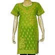 Womens Cotton Short Sleeve Top Shirt Blouse Chikan Embroidery Size M (ctop320)