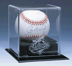 Deluxe Single Ball Display Case with Engraved MLB Team Logo