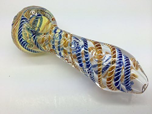 1 Multi-colored 4 1/2" Glass pipe spoon shape Incense holder. Manufactured by Crystal rose, handmade Glass Art pipe, inside out one of a kind design