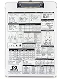 Nursing Clipboard with Storage and Reference for Nursing Students and Nurses: White Durable Plastic Medical Clipboard (Includes 2 Freebies: Nursing Brain Sheet and Physical Assessment Sheet)