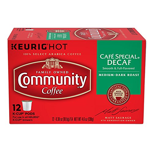 Community Coffee KCup Pods, Café Special Decaf, 12 Count (Pack of 3) New